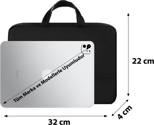 D'Vers 8.7/9/10.2/10.9/11/11.5/12/12.9 Inç Tüm Markalarla Uyumlu Organizer El, Omuz, Tablet Kılıfı Çantası 3