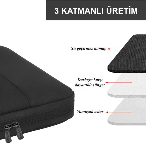 D'Vers 8.7/9/10.2/10.9/11/11.5/12/12.9 Inç Tüm Markalarla Uyumlu Organizer El, Omuz, Tablet Kılıfı Çantası 4
