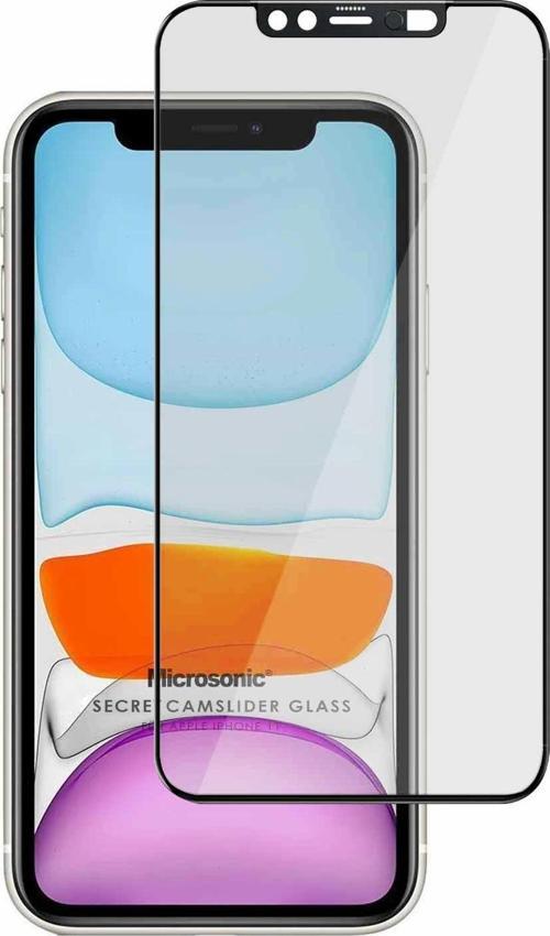 Apple iPhone 11 Secret CamSlider Glass Cam Ekran Koruyucu Siyah