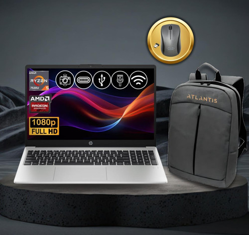 255 G10 Ryzen5-7530U 16GB 512GB Nvme SSD 3C3Y9ES ATL19 O/B 15.6" FreeDos Notebook + Çanta & Mouse