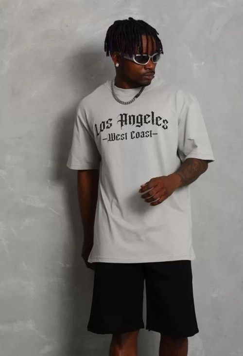 Unisex Oversize Baskılı Bisiklet Yaka TShirt