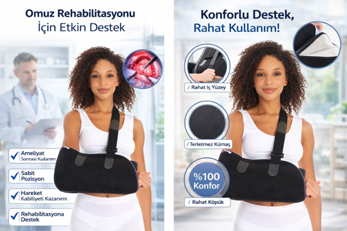 Postoperatif 30 Derece Omuz Askısı Rotator Cuff Destek Aparatı
