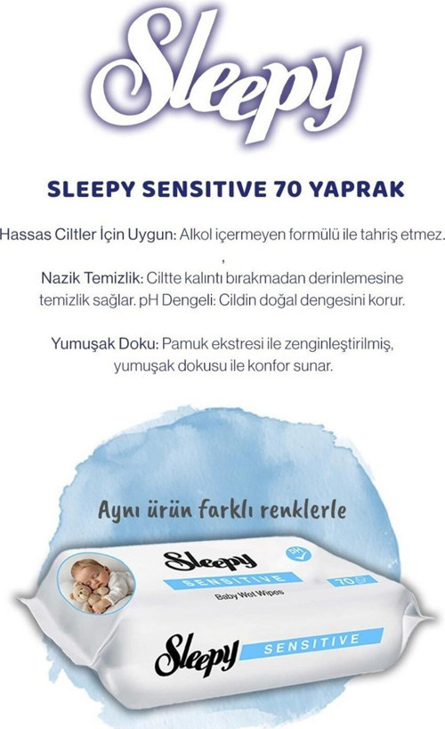 Sensitive Islak Bebek Havlusu 70 Li 1 Paket