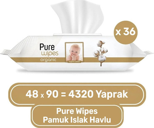 Organik Pamuklu Islak Havlu 48×90 (4320 Yaprak)