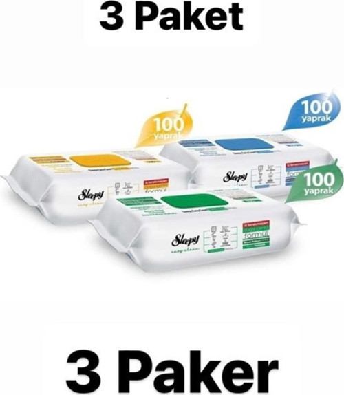 Easy Clean Beyaz Sabun Katkılı+Çamaşır Suyu Katkılı+Arap Sabunu Katkılı 3X100 (300 Yaprak)
