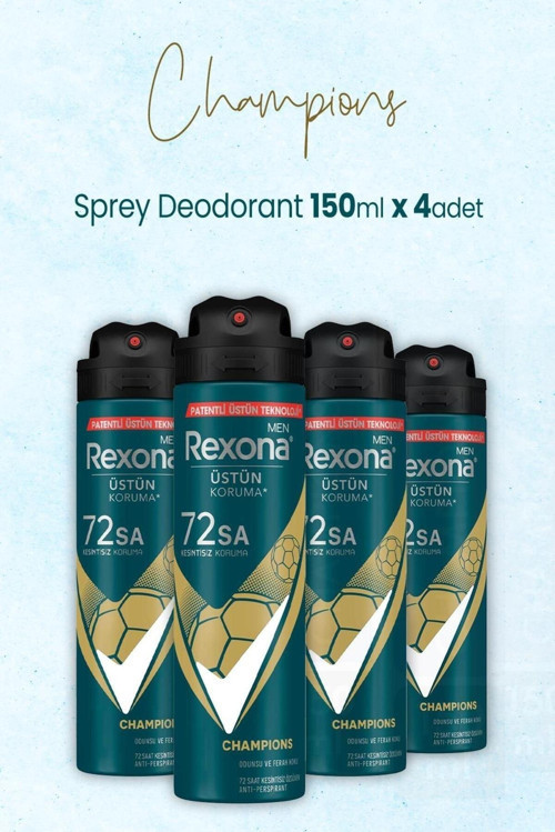 Men Sprey Deodorant Champions 150 Ml X 4 Adet