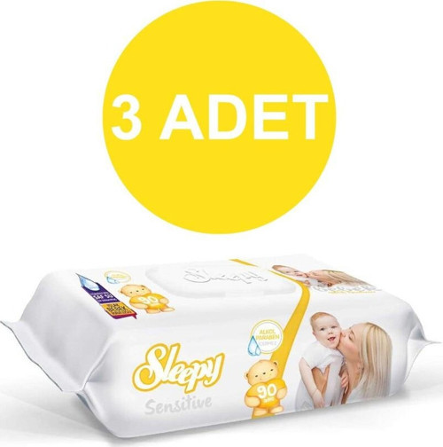 Sensitive 90 Yaprak Akıllı Kapak Islak Mendil 3X90=270 Yaprak