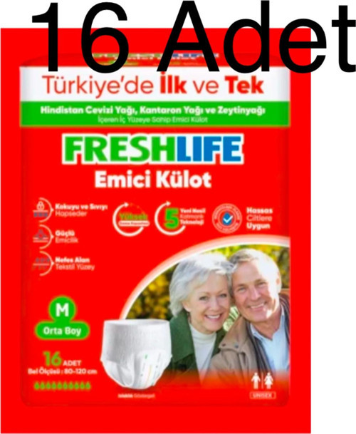 Fresh Life Yetişkin Emici Külot Bez M Beden 16 Adet