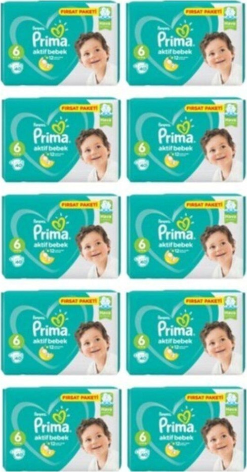 Bebek Bezi Aktif Bebek 6 Beden 40 Adet Ekstra Large Fırsat Paketi 10Lu Paket 400 Adet