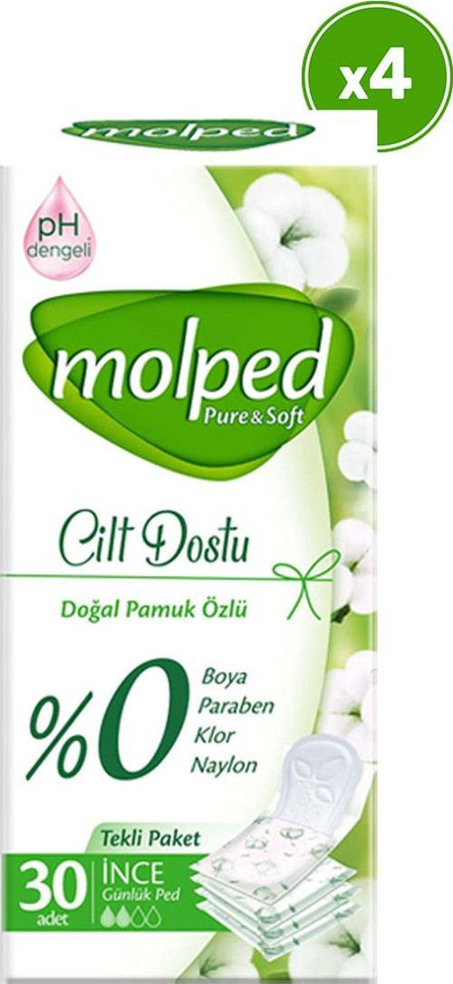Pure&Soft Günlük Ped (Tekli Paket) Sw 30'Lu 4 Paket