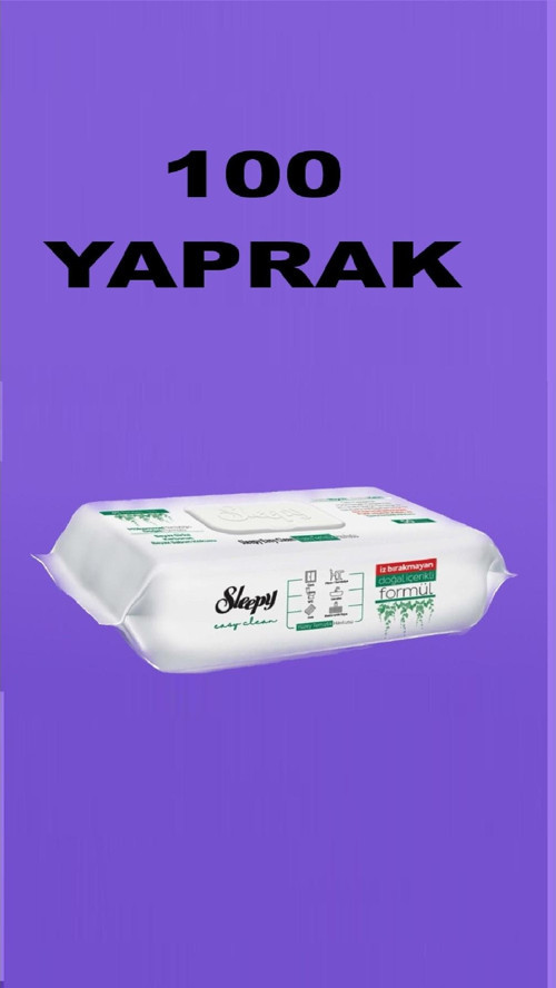 Sleepy Easy Clean Beyaz Sabun Katkılı Yüzey Temizlik Havlusu 100 Yaprak