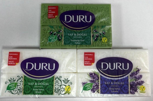 Saf Ve Doğal Kaynaklı Zeytinyağı Özlü, Klasik, Lavanta 3X600 Gr Sabun