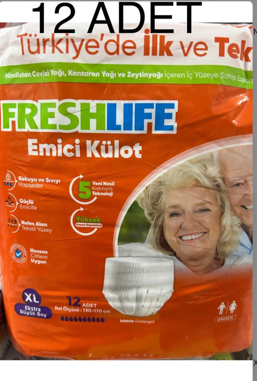 Fresh Life Yetişkin Emici Külot Bez Xl 12 Adet