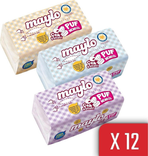 Puf Mendil Kış Serisi 150 Yaprak 12'li Paket