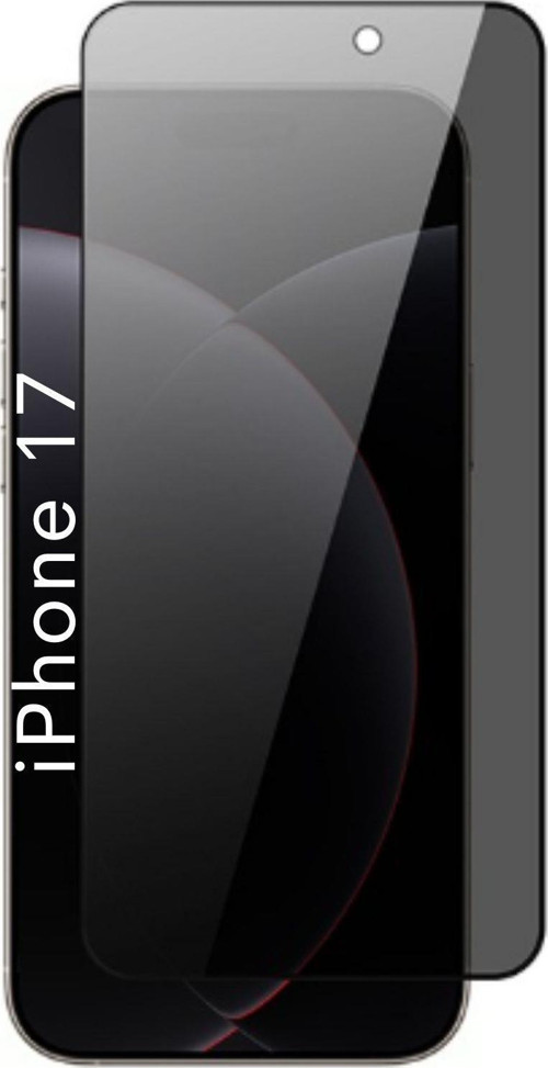 iPhone 17 Uyumlu Tam Kaplayan Hayalet Cam Siyah Karartma Ekran Koruyucu Cam Anti-Static
