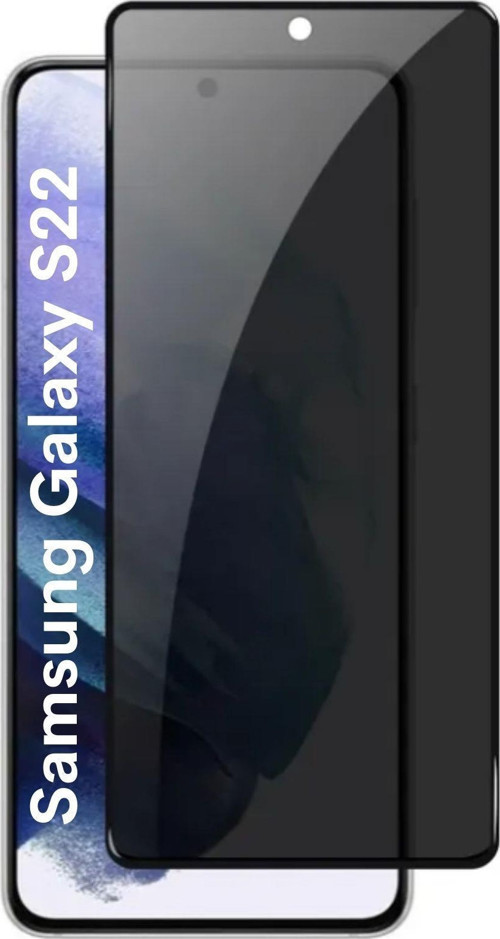 Samsung Galaxy S22 Uyumlu Tam Kaplayan Hayalet Cam Siyah Karartma Ekran Koruyucu Cam Anti-Static