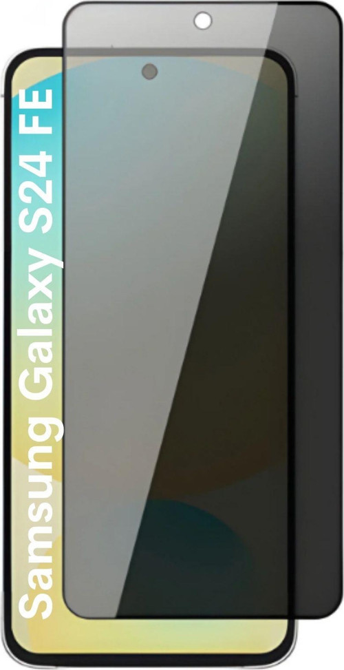 Samsung Galaxy S24 FE Uyumlu Tam Kaplayan Hayalet Cam Siyah Karartma Ekran Koruyucu Cam Anti-Static