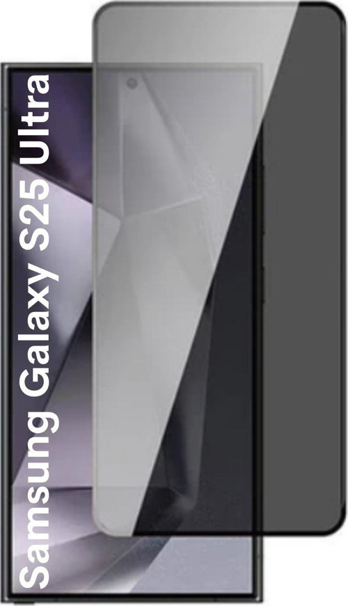 Samsung Galaxy S25 Ultra Uyumlu Tam Kaplayan Hayalet Cam Siyah Karartma Ekran Koruyucu Cam Anti-Static