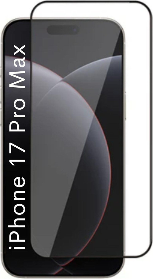 iPhone 17 Pro Max Uyumlu Tam Kaplayan Premium Ekran Koruyucu Cam Anti-Static Özellikli Siyah Çerçeveli