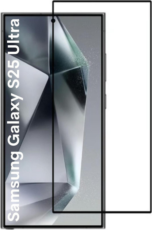 Samsung Galaxy S25 Ultra Uyumlu Tam Kaplayan Premium Ekran Koruyucu Cam Anti-Static Özellikli Siyah Çerçeveli