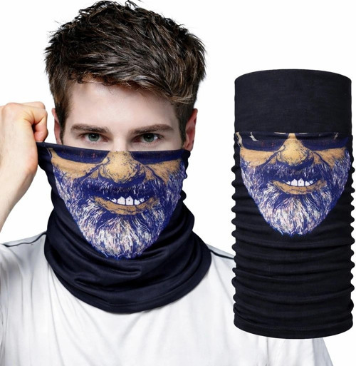 Sakallı Yüz Desenli Baf Buff – Çok Amaçlı Boyunluk & Maske 1 No