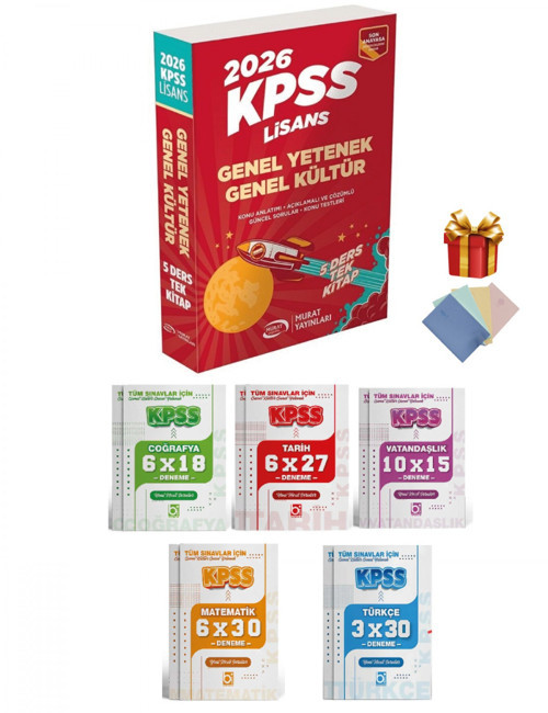 Murat 2026 KPSS Lisans Genel Yetenek Genel Kültür Konu Anlatımlı ve Deneme Seti 6 Kitap Murat Yayınl