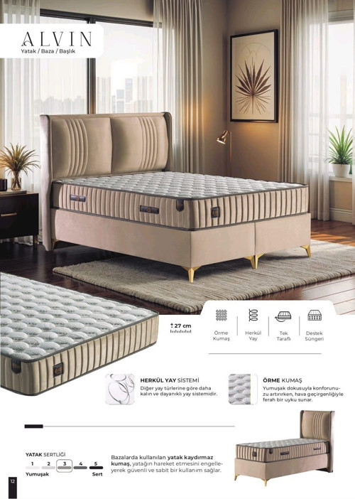 yatak baza başlık (3 LÜ SET )ALVİN