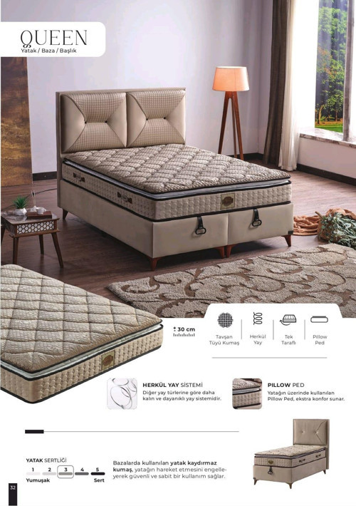 yatak baza başlık (3 LÜ SET )QUEEN