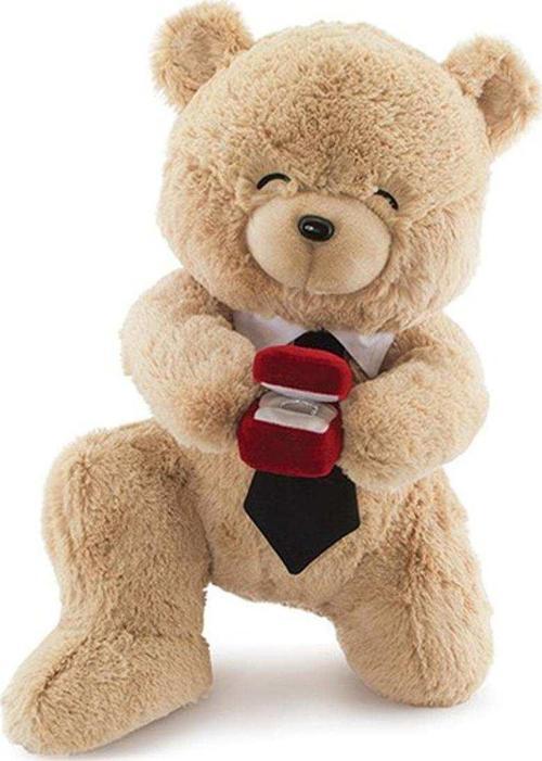 Peluş Fluffy Tektaş Yüzük Kutulu Peluş Ayı 55cm