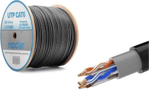 Nd2000 Utp Cat6 Dışmekan Kablo 23Awg Çift Pvc 4P- 1-0.50Mm Cca 305M Siyah
