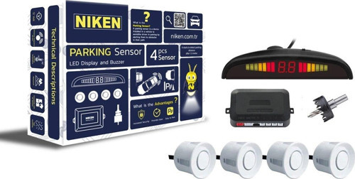 Araç geri park sensörü led ekran türkçe ses ikazlı beyaz göz niken