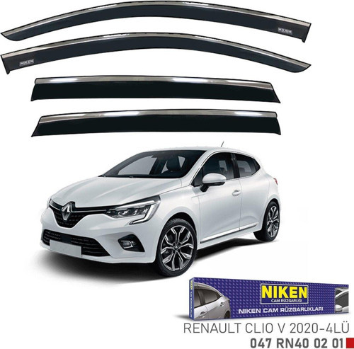 Renault clio 5 cam rüzgarlığı kromlu 2020+ niken