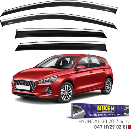 Hyundai i30 cam rüzgarlığı kromlu 2017+ niken