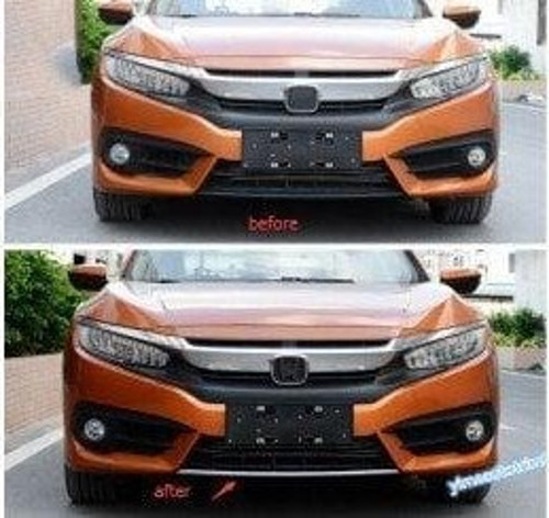 Honda civic fc5 uyumlu ön tampon alt kromu 1 parça 2016+
