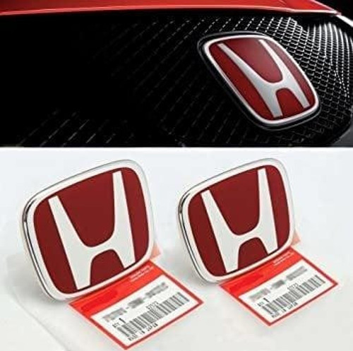 Honda civic fb7 panjur ve bagaj logosu arması kırmızı takım 2li set 2012+
