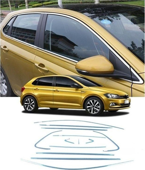 Vw polo aw cam çerçevesi kenar çıtası krom tamtur 2018+ 12 parça