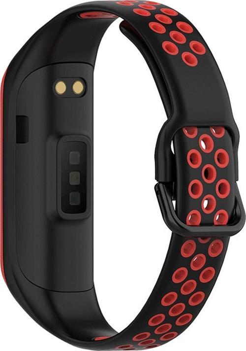 Samsung Galaxy Fit 2 R220 Rainbow Sport Band Kordon Siyah Kırmızı