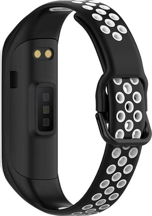 Samsung Galaxy Fit 2 R220 Rainbow Sport Band Kordon Siyah Beyaz