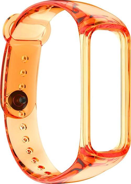 Samsung Galaxy Fit 2 R220 Kordon Transparent Clear Band Turuncu