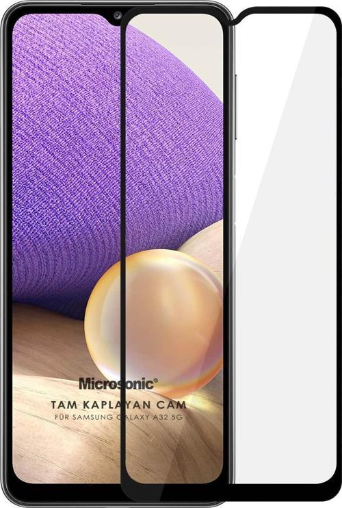 Samsung Galaxy A32 5G Tam Kaplayan Temperli Cam Ekran Koruyucu Siyah