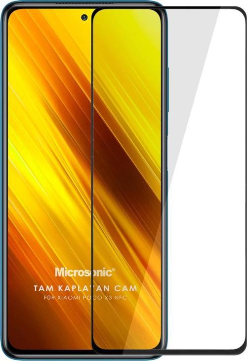 Xiaomi Poco X3 Pro Tam Kaplayan Temperli Cam Ekran Koruyucu Siyah