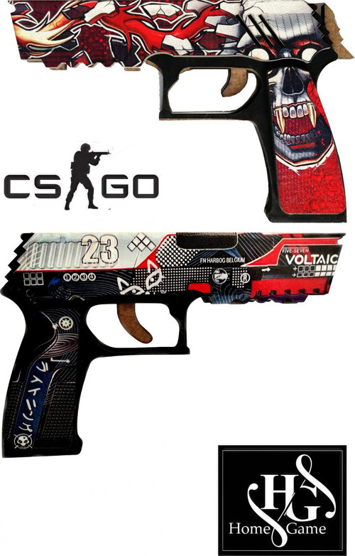 Ahşap Cs Go Bloodsport Ve Kill Confirmed Skin Kaplamalı 2Li Lastik Atan Tabanca Set3 Gamer Set