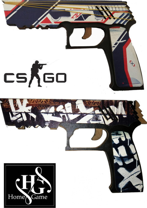 Ahşap Cs Go Asiimov Ve Wasteland Rebel Skin Kaplamalı 2Li Lastik Atan Tabanca Set 4 Gamer Hediyelik
