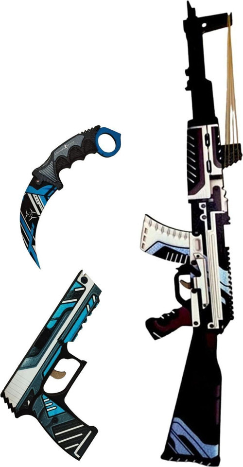 Ahşap Cs-Go Ak47 Vulkan Skin Kaplamalı Full Set Gamer Hediyelik