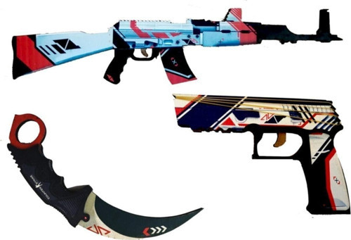 Ahşap Cs Go Asimow 3Lü Ahşap Oyuncak Takımı