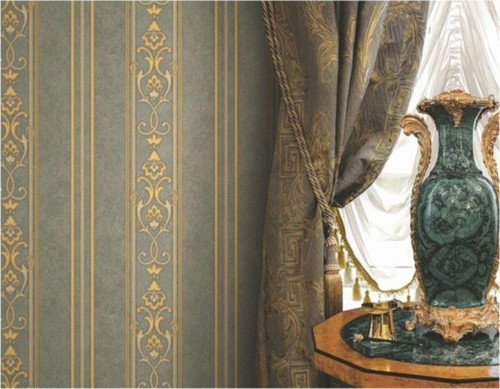 Rumi 6805-5 Klasik Çizgili Damask Desenli Duvar Kağıdı
