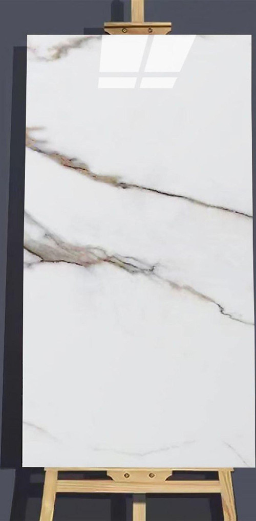 10 Adet 30X60 Cm Beyaz Gold Mermer Kendinden Yapışkanlı Duvar Paneli