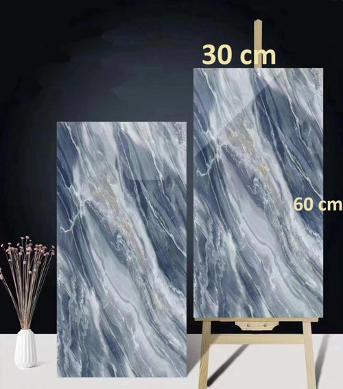 5 Adet 60X30 Mavi Mermer Desenli Kendinden Yapışkanlı Duvar Paneli