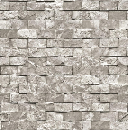 9150 Zümrüt 3 Boyutlu Patlatma Taş Desenli Duvar Kağıdı 5 M2 ( Gri ) 9150