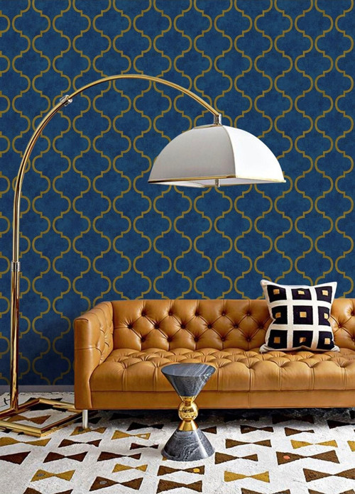 Indigo 4703-6 Geometrik Desenli Non Woven Duvar Kağıdı